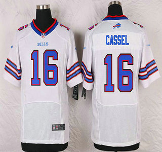Men's Buffalo Bills #16 Matt Cassel White Road NFL Nike Elite Jersey