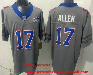 Men's Buffalo Bills #17 Josh Allen Limited Grey 2026 FUSE Vapor Jersey