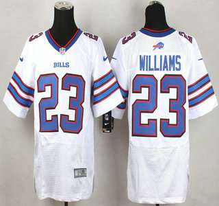 Men's Buffalo Bills #23 Aaron Williams Nike White Elite Jersey