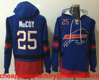 Men's Buffalo Bills #25 LeSean McCoy NEW Royal Blue Pocket Stitched NFL Pullover Hoodie