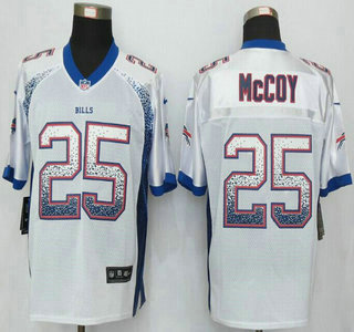 Men's Buffalo Bills #25 LeSean McCoy Nike Drift Fashion White Elite Jersey
