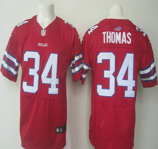 Men's Buffalo Bills #34 Thurman Thomas Retired Player Red 2015 NFL Nike Elite Jersey