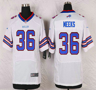 Men's Buffalo Bills #36 Jonathan Meeks White Road NFL Nike Elite Jersey