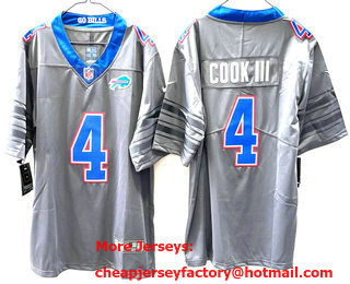 Men's Buffalo Bills #4 James Cook III Limited Grey Vapor Jersey