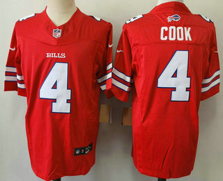 Men's Buffalo Bills #4 James Cook Red FUSE Vapor Limited Stitched Jersey