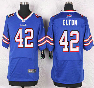 Men's Buffalo Bills #42 Jerome Felton Royal Blue Team Color NFL Nike Elite Jersey