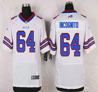 Men's Buffalo Bills #64 Richie Incognito White Road NFL Nike Elite Jersey
