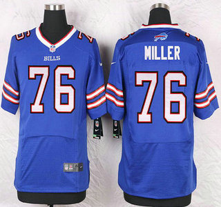 Men's Buffalo Bills #76 John Miller Royal Blue Team Color NFL Nike Elite Jersey
