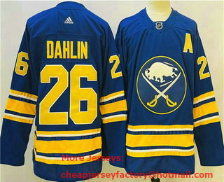 Men's Buffalo Sabres #26 Rasmus Dahlin Blue Stitched Jersey