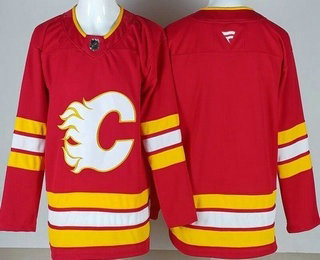 Men's Calgary Flames Blank Red Authentic Jersey