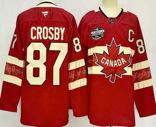 Men's Canada #87 Sidney Crosby Red 2025 4 Nations Face Off Authentic Jersey
