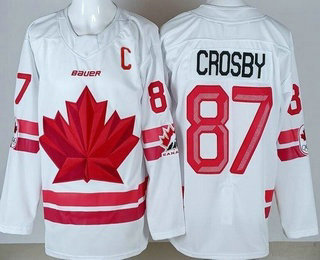 Men's Canada #87 Sidney Crosby White 2026 Olympics Authentic Jersey