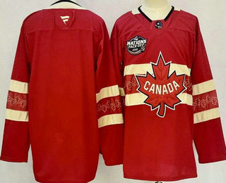 Men's Canada Blank Red 2025 4 Nations Face Off Authentic Jersey
