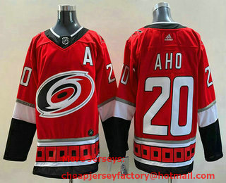 Men's Carolina Hurricanes #20 Sebastian Aho NEW Red Stitched Jersey