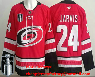 Men's Carolina Hurricanes #24 Seth Jarvis Red 2026 Stanley Cup Final Authentic Jersey