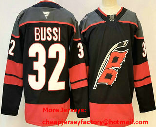 Men's Carolina Hurricanes #32 Brandon Bussi Black Authentic Jersey