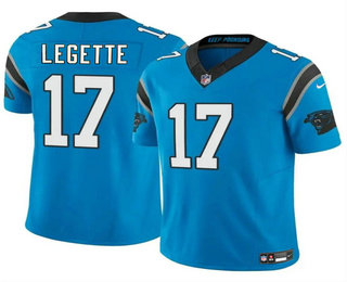 Men's Carolina Panthers #17 Xavier Legette Blue 2024 FUSE Vapor Limited Stitched Football Jersey