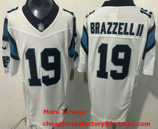 Men's Carolina Panthers #19 Chris Brazzell II Limited White FUSE Vapor Jersey