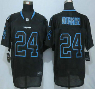 Men's Carolina Panthers #24 Josh Norman Nike Lights Out Black Elite Jersey