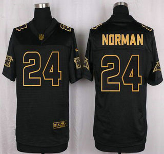 Men's Carolina Panthers #24 Josh Norman 2016 Pro Line Black Gold Collection Jersey