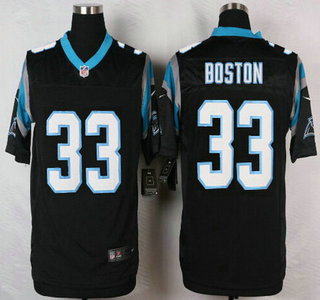 Men's Carolina Panthers #33 Tre Boston Black Team Color NFL Nike Elite Jersey