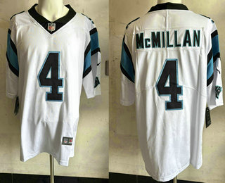 Men's Carolina Panthers #4 Tetairoa McMillan White Vapor Stitched Limited Jersey