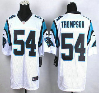 Men's Carolina Panthers #54 Shaq Thompson White Road NFL Nike Elite Jersey