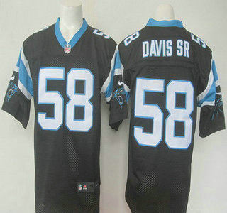 Men's Carolina Panthers #58 Thomas Davis Sr Black Team Color NFL Nike Elite Jersey