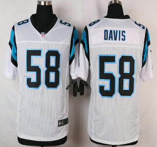 Men's Carolina Panthers #58 Thomas Davis White Road NFL Nike Elite Jersey
