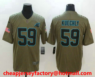 Men's Carolina Panthers #59 Luke Kuechly Olive 2017 Salute To Service Stitched NFL Nike Limited Jersey