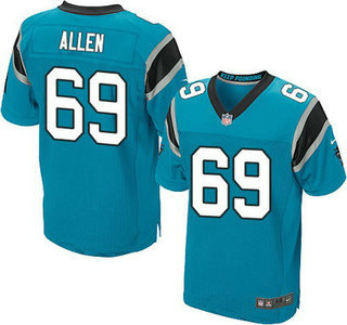 Men's Carolina Panthers #69 Jared Allen Light Blue Alternate NFL Nike Elite Jersey