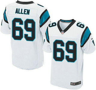 Men's Carolina Panthers #69 Jared Allen White Road NFL Nike Elite Jersey
