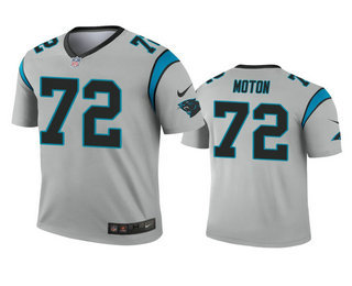 Men's Carolina Panthers #72 Taylor Moton Silver Inverted Legend Jersey