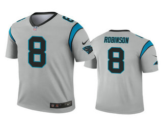 Men's Carolina Panthers #8 Aldrick Robinson Silver Inverted Legend Jersey