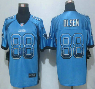 Men's Carolina Panthers #88 Greg Olsen Nike Drift Fashion Blue Elite Jersey
