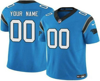 Men's Carolina Panthers Customized Limited Blue FUSE Vapor Jersey
