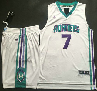 Men's Charlotte Hornets #7 Jeremy Lin Revolution 30 Swingman 2015 New White Jersey Short Suits