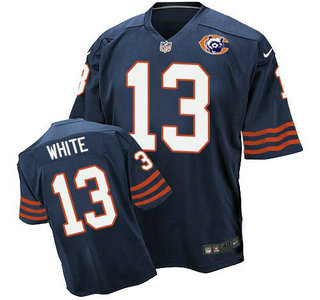 Men's Chicago Bears #13 Kevin White Navy Blue Throwback Alternate Nike Elite Jersey