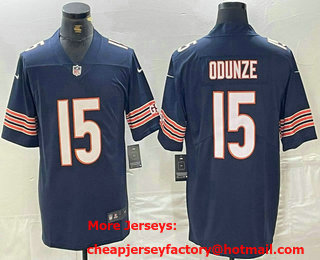 Men's Chicago Bears #15 Rome Odunze Navy Blue Vapor Untouchable Limited Stitched Jersey