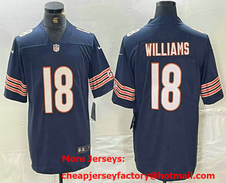 Men's Chicago Bears #18 Caleb Williams Navy Blue Vapor Untouchable Limited Stitched Jersey