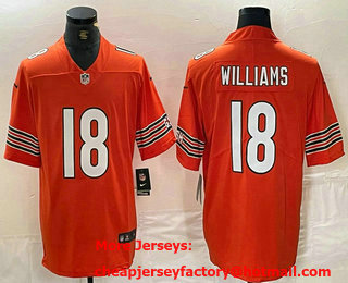 Men's Chicago Bears #18 Caleb Williams Orange Vapor Untouchable Limited Stitched Jersey