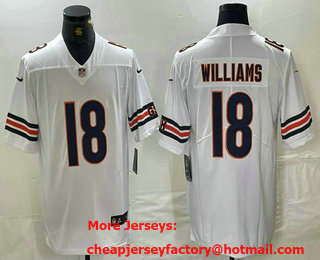 Men's Chicago Bears #18 Caleb Williams White Vapor Untouchable Limited Stitched Jersey