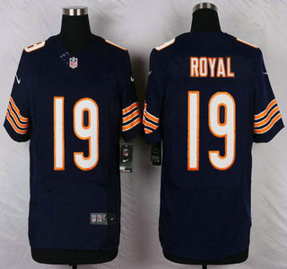 Men's Chicago Bears #19 Eddie Royal Navy Blue Team Color NFL Nike Elite Jersey