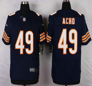 Men's Chicago Bears #49 Sam Acho Navy Blue Team Color NFL Nike Elite Jersey