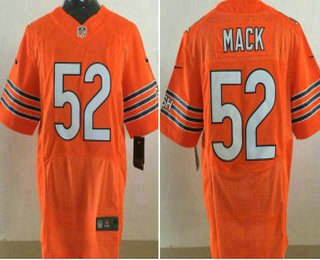 Men's Chicago Bears #52 Khalil Mack Orange Stitched NFL Nike Elite Jersey