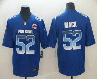 Men's Chicago Bears #52 Khalil Mack Royal Blue 2019 Pro Bowl Vapor Untouchable Stitched NFL Nike Limited Jersey