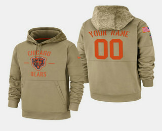 Men's Chicago Bears Custom 2019 Salute to Service Sideline Therma Pullover Hoodie
