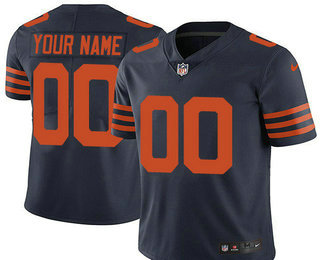 Men's Chicago Bears Custom Vapor Untouchable Blue with Orange NFL Nike Limited Jersey
