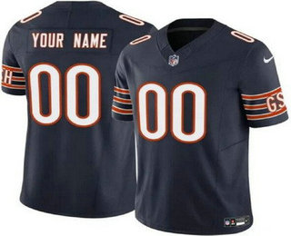 Men's Chicago Bears Customized Limited Navy FUSE Vapor Jersey