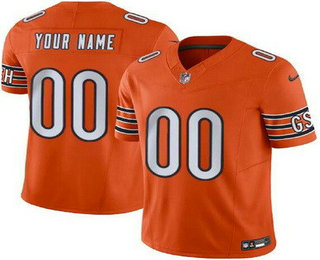 Men's Chicago Bears Customized Limited Orange FUSE Vapor Jersey